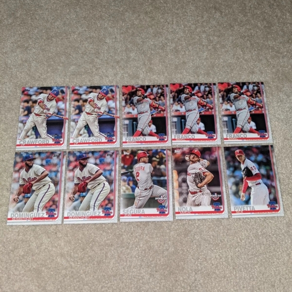 2019 Topps Philadelphia Phillies lot of 10 cards